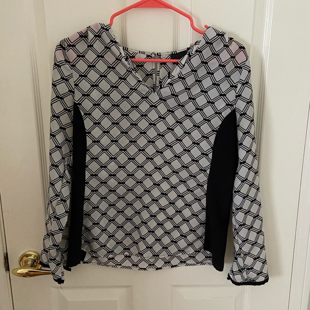 Black and white blouse
